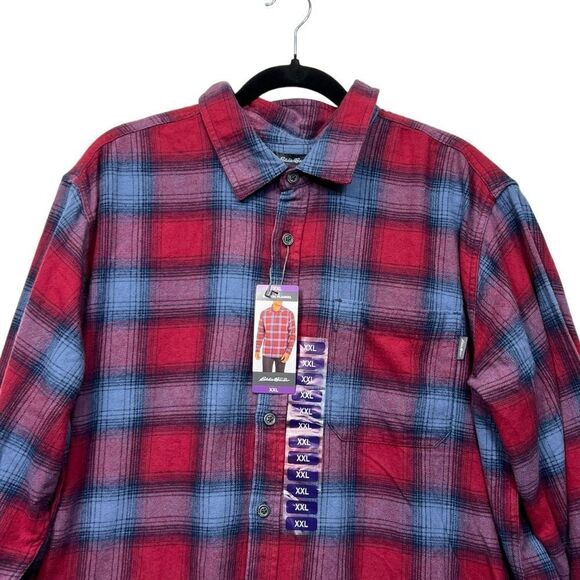 Nwt xxl Eddie Bauer Plaid Long Sleeve Flannel Shirt - Picture 3 of 13
